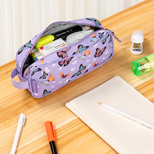 Choco Mocha Butterfly Pencil Pouch For Kids Toddler Girls, Soft Kids Pencil Case, Kids Pencil Bag For Girls, Purple #TOP1