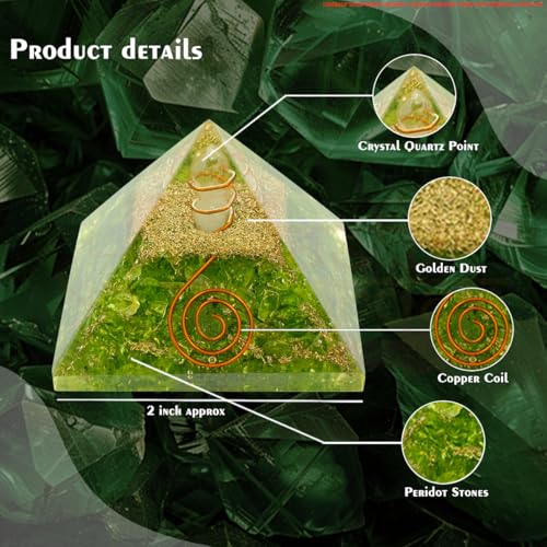 Image of Peridot Pyramid | 2-Inch | Natural Peridot Crystal Pyramid for Abundance, Emotional Healing, and Positive Energy|Perfect for Meditation and Dcor