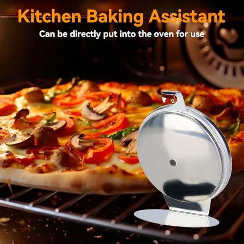 Foto von Ofenthermometer Edelstahl, Thermometer Für Elektroherd, Backofenthermometer 400 Grad Rostfrei, Zum Aufhängen Und Hinstellen Backofen Grillthermometer, Oven Thermometers Durchmesser - 7 Cm