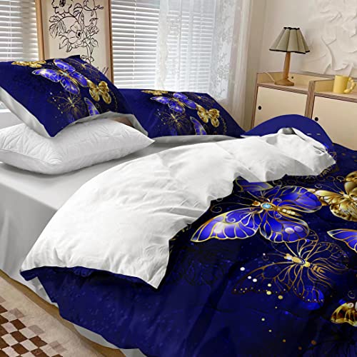 Milanket Butterfly Comforter Set King Size, 3Pcs Purple Butterfly Bedding Sets For Adult, Microfiber Soft Bed Set With 1 Comforter And 2 Pillowcases #TOP3