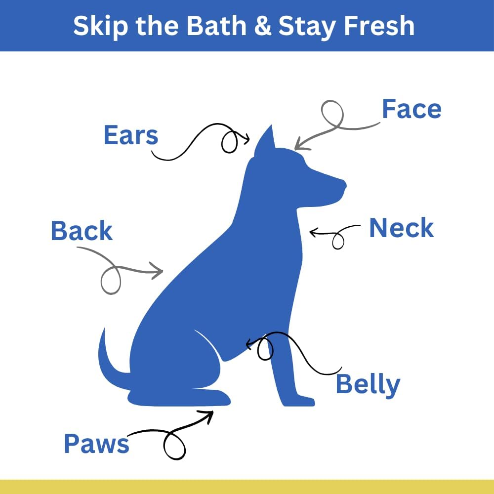 Best BARKIN' Salviette per cani, essenziali per la toelettatura del cane, con ingredienti botanici e sacchetto in rete (100 barattoli a rete)