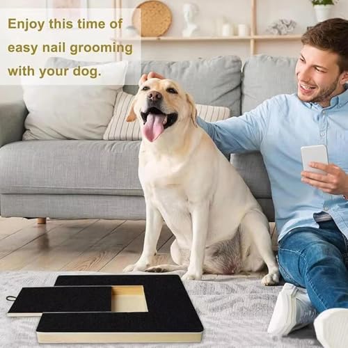Planche à ongles pour chiens en bois avec boîte à collations intégrée - 5