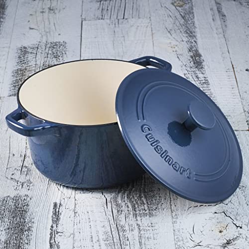 Image of Cuisinart 3 Qt Casserole, Covered, Enameled Provencial Blue