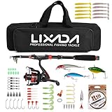 🔶【Tackle Box】Fünf Fächer halten alle Angelzubehörteile organisiert und sichtbar. Es enthält fast alles Angelzubehör, das zum Angeln benötigt wird, wie z. B. weiche Köder, harte Köder, Haken, Perlen, Wirbel und mehr.