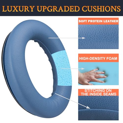 Image of SOULWIT Earpads Replacement for Bose QuietComfort 45 (QC45) /QuietComfort SE (QC SE) /New Quiet Comfort Wireless Over-Ear Headphones, Ear Pads Cushions with Softer Protein Leather - Blue Dusk