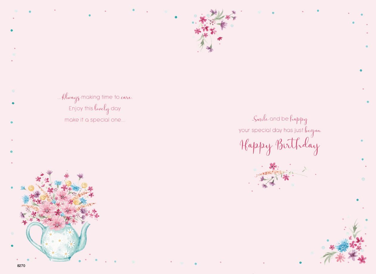Geburtstagskarte Für Mütter – „For A Very Special Mom“ Mit Blumen-Kuchen, Goldfolie, 156x230 Mm