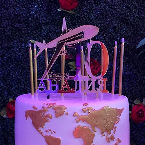Miniatura 8 de Personalized Cake Topper, Custom Name, Any Age, Airplane Cake Topper, Aeroplane Cake Topper, Birthday Cake Topper, Gift for Boys, Men, Husband,