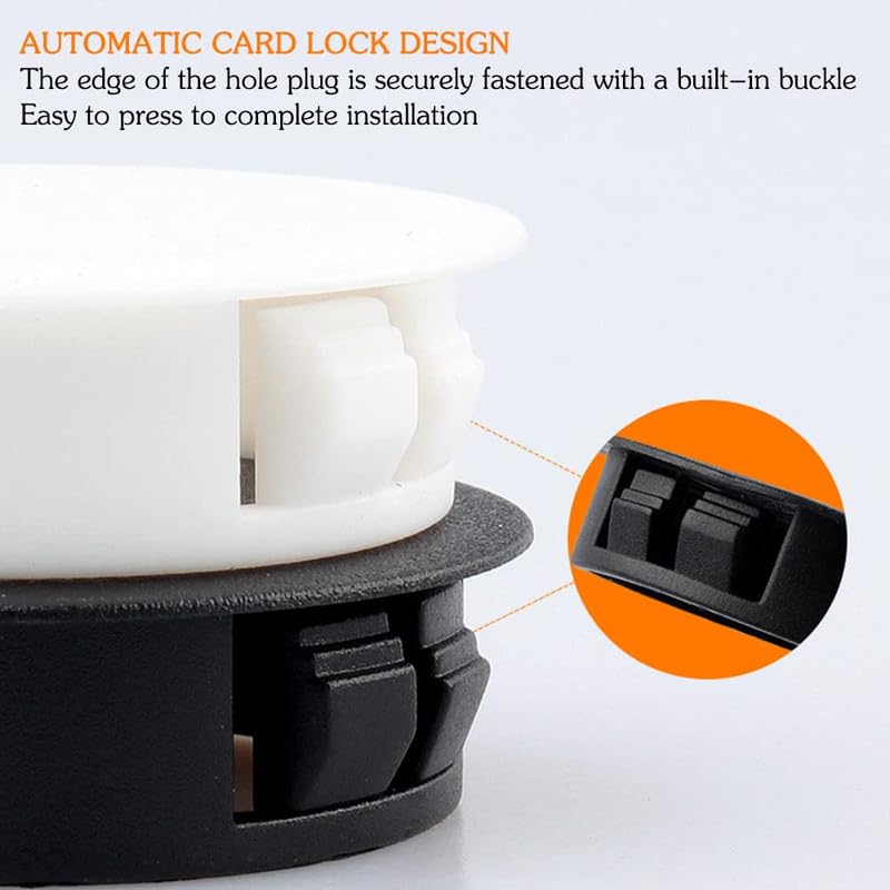 Image of 100 Pcs Plastic Plugs, 5mm White Plastic Hole Plugs, Locking Insert End Cap, Hole Covers for Screw Holes Furniture Machines Cabinets