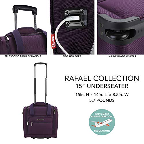 TPRC 15-Inch Under Seat Carry-On Bag, Purple, Underseater