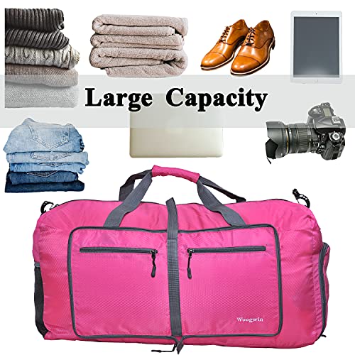 Image of Woogwin Travel Duffel Bag Large Foldable Waterproof Overnight Bag for Beach Swim Bags Pool Sports Gym