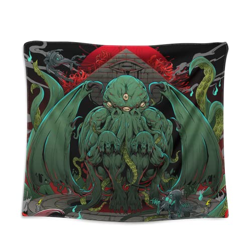 Tapiz para colgar en la pared de Cthulhu, decoración de pared mística de 100 cm x 125 cm (#6)