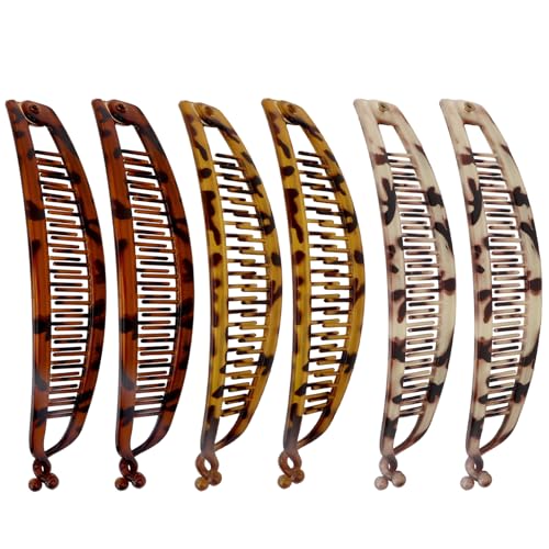 Pinzas de cabello banana tortuga, set de 6 piezas miniatura 1