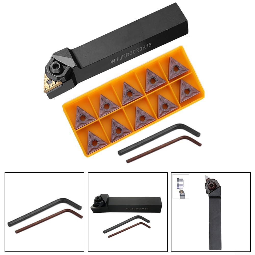 WTJNR2020K16 Kit de soporte de herramientas de torneado de torno con insertos de carburo TNMG160408