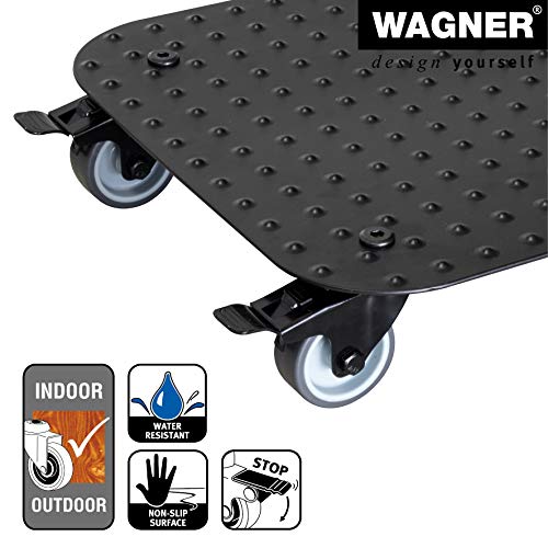 WAGNER Plant trolley ALASKA 29 x 29 x 7,5 cm I Flower trolley for indoor + outdoor use I Container trolley made of aluminium I 2 total breaks I Load capacity 150 kg I Made in Germany - Image 4