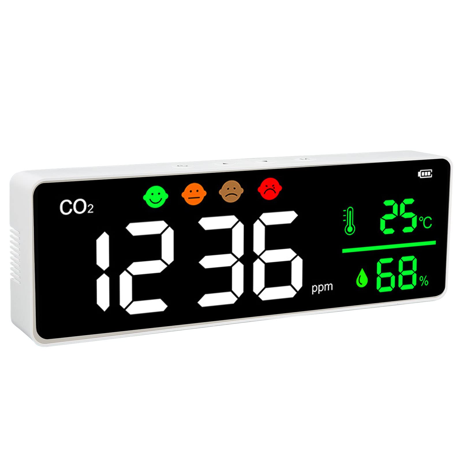 Écran LED Monitor de qualité d'air Digital CO2 Détecteur Murmage mural Température Humidité Memarme pour la maison Bureau de bureau