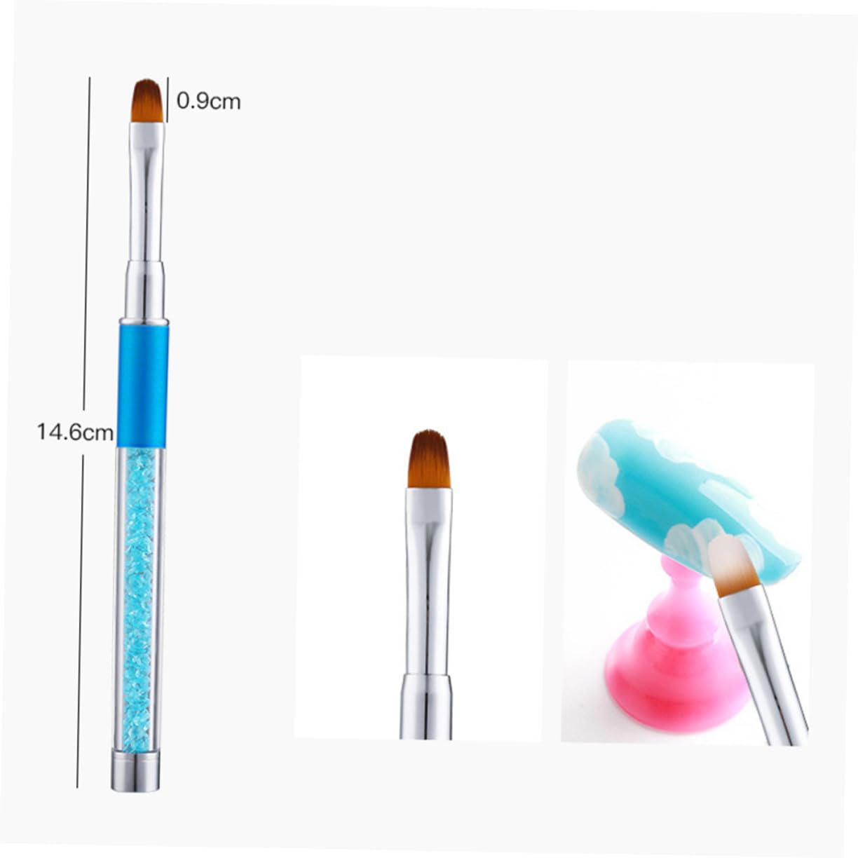 minkissy Juego De 2 Pinceles Para Uñas Herramientas De Manicura Acrílica Para Uso En Salón En Casa 5 Unidades X 2