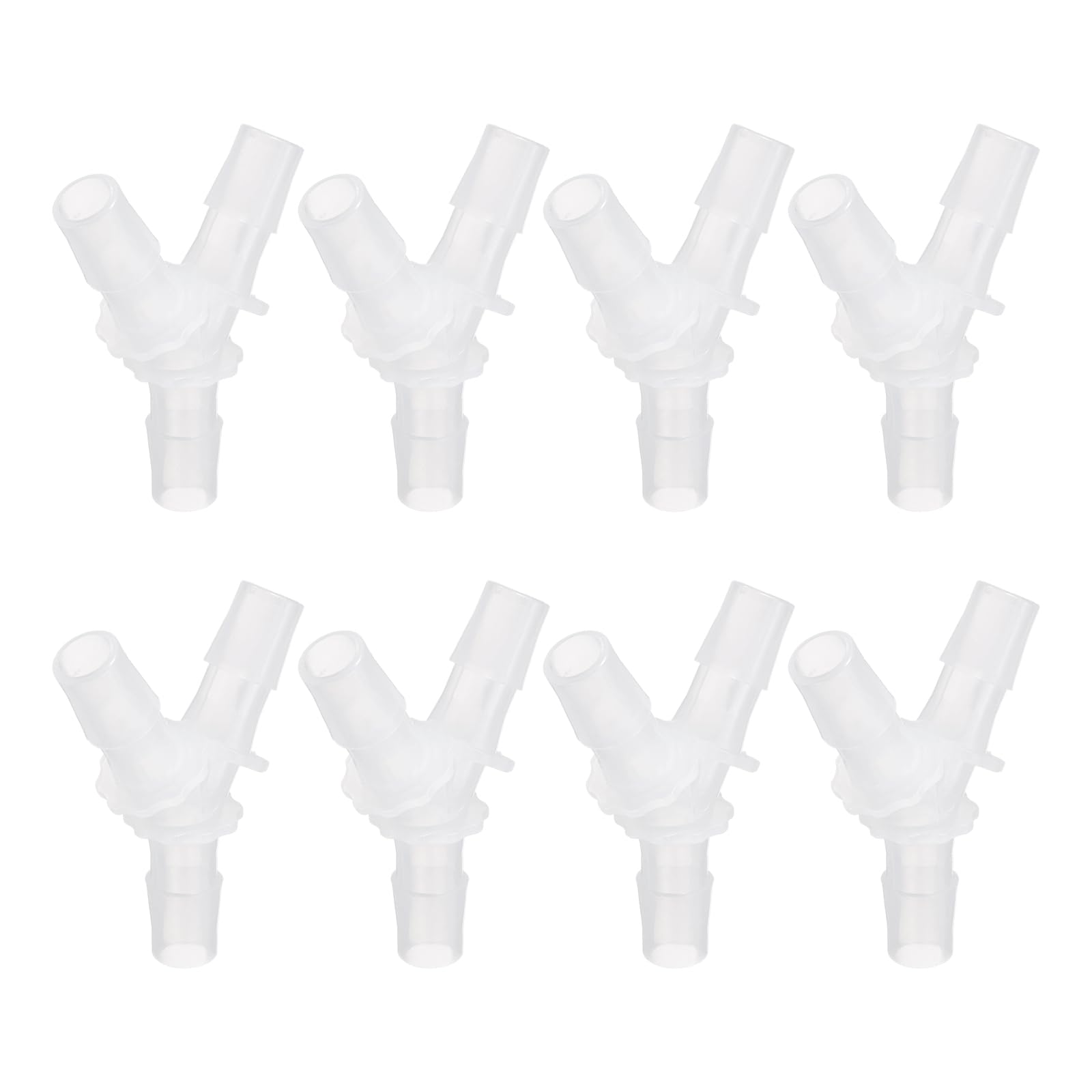 sourcing map 8pcs Plastic Hose Barb Fitting, 1/2" x 1/2" Y Shape Tee Barbed Hose Pipe Fitting Splicer Mender Joint Adapter for Water Liquid Fuel Line Tube, Clear