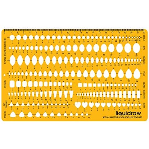 Liquidraw Jewellery Design Templates Stencil, Jewellery Making Template Stencils - Stone Shapes & Sizes Orange Transparent, 1889 Cover