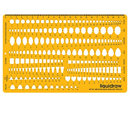 Liquidraw Schmuck Design Vorlagen Schablone, Schmuckherstellung Vorlage Schablonen - Steinformen & Größen Orange Transparent, 1889 Cover