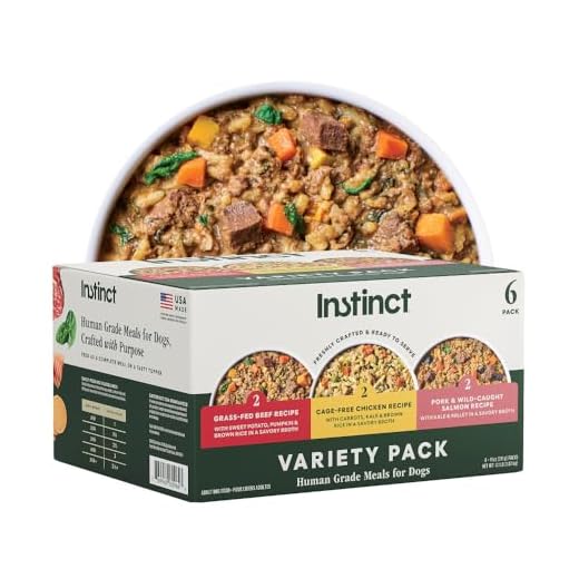 Instinct Freshly Crafted Meals, Dog Wet Food or Topper, Human Grade - Variety Pack, 11oz. Carton (Pack of 6)