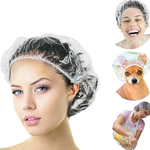 Disposable Shower Caps - 30PCS Waterproof Shower Caps Larger and Thicker Bath Cap Clear Elastic Hotel Hair Bathing Shower Caps Hats for Home Use,Women Spa,Hotel and Hair Salon, Portable Travel