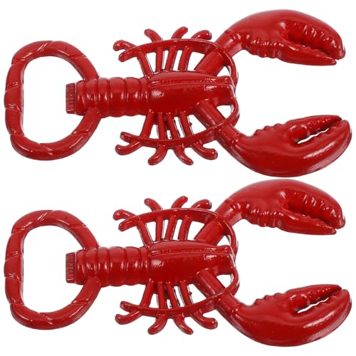 LOLIPPYY 2 Abridores de Botellas de Metal Aleado Color Rojo Forma de Langosta Tamaño Pequeño Aptos para Cerveza Vino y Latas Portátiles para Uso Bares y Fiestas