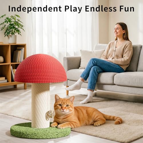 Rascador Para Gatos Pequeño De Sisal Con Forma De Hongo miniatura 3