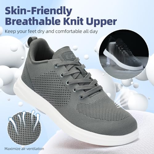 Slow Man Wide Toe Box Shoes for Men - Casual Dress Sneakers Comfortable Cushioned Business Office Non Slip Breathable Mesh Oxford Walking Shoe for Wide Feet4
