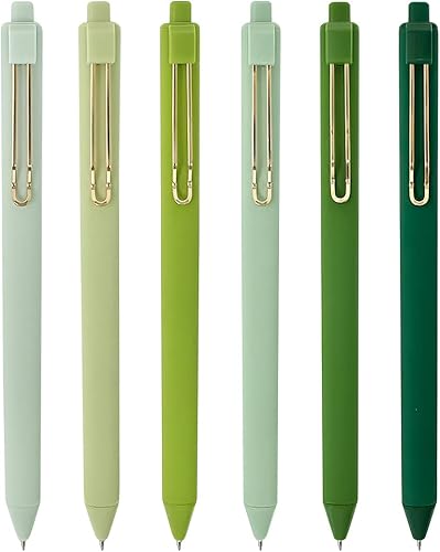 allydrew Bolígrafos retráctiles de gel de tinta negra, punta fina de 0.020 in, suministros de papelería para el hogar y la oficina (juego de 6),