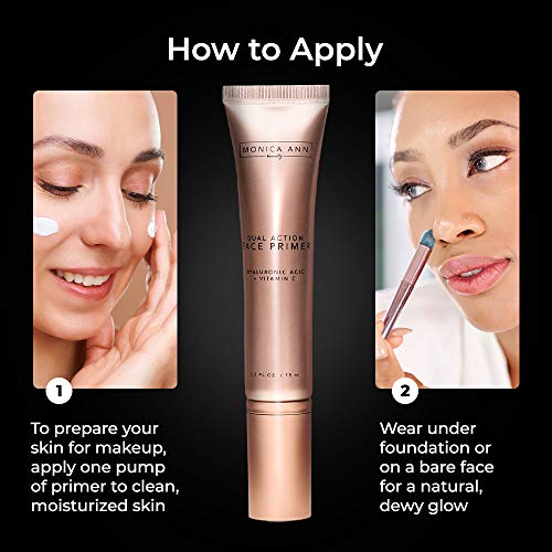 Monica Ann Beauty 002 Dual-Action Face Primer - 15 Ml | Hydrating Makeup Primer With Vitamin C & Hyaluronic Acid | Smoothing Translucent Matte Pore Minimizer | Foundation Primer thumb #4
