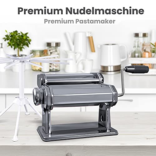 LOMOS manuelle Nudelmaschine „Roma“ aus Edelstahl inkl. Nudeltrockner in silber – Bild 3