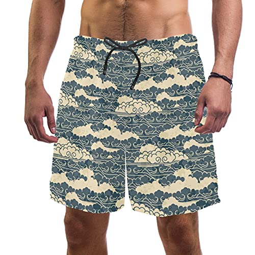 Short de bain taille élastique multicolore avec poches pour homme en S