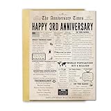 FANCYLUCKY Jumbo 3rd Anniversary Card for Women Men, Romantic 3 Year Anniversary Cards Gifts for Girlfriend Boyfriend, Sweet Leather Anniversary Decoration for Husband Wife