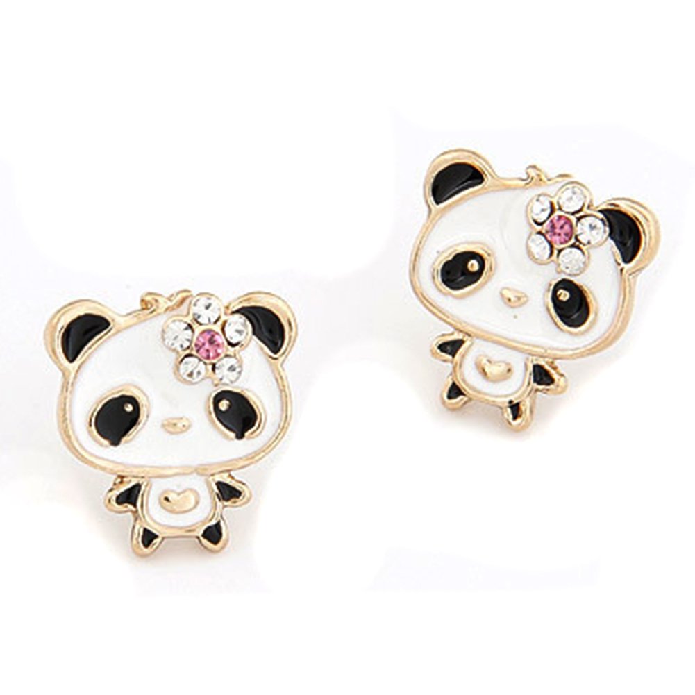 LOCOMO Women Girl Cute Animal Panda Stud Earrings JER036s02