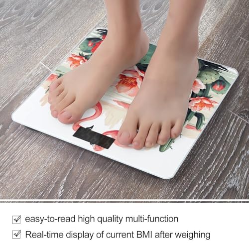 Báscula digital de baño con plataforma de vidrio templado decorada miniatura 5