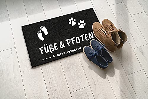 Geschenkehöhle Fußmatte für Innen & Außen lustig mit Motiv & Spruch für Großeltern I Fußmatten Abtreter witzig für Eingangsbereich I Türmatte 60x40cm (Füße & Pfoten)