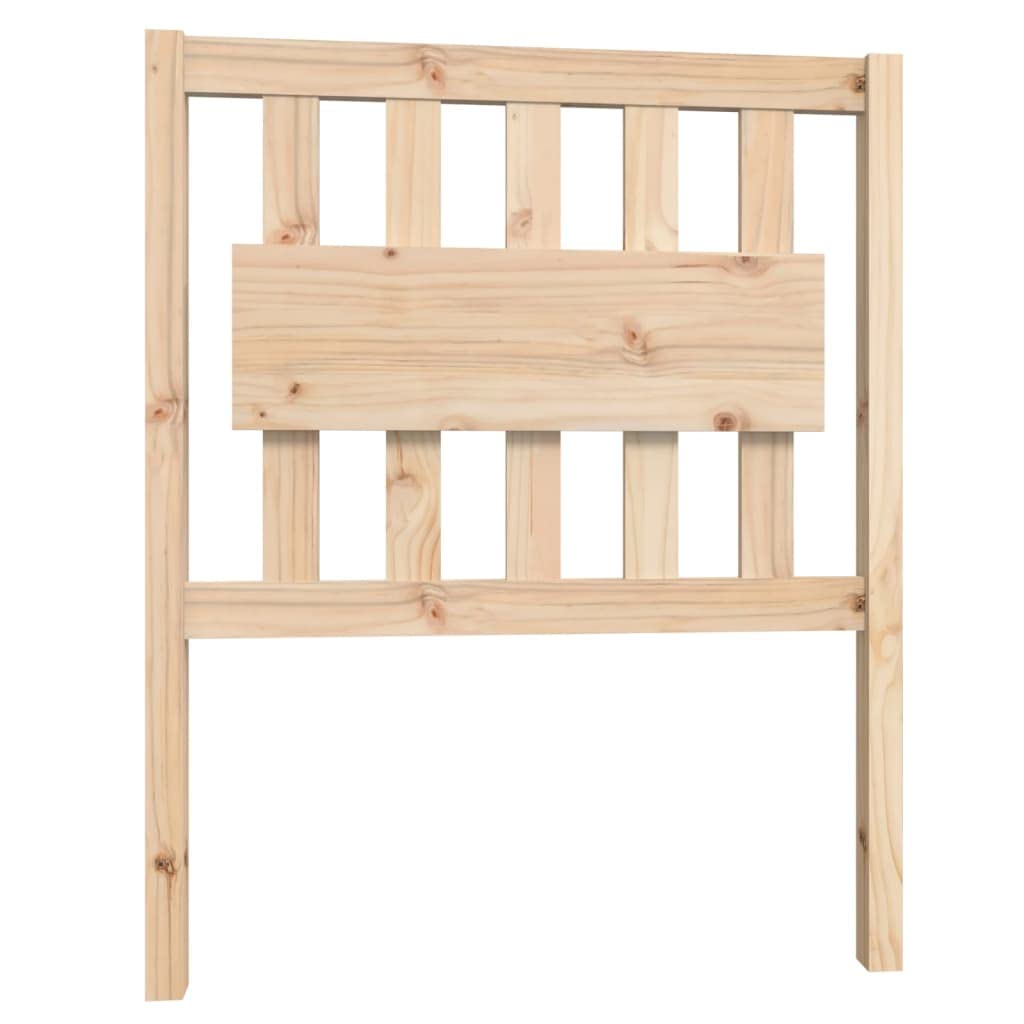 Lite drewno sosnowe klasyczna z zagłówkiem Brąz 75x190 cm | Rama łóżka lite drewno sosnowe 75x190 cm pojedyncza z zagłówkiem stabilna konstrukcja na listwach
