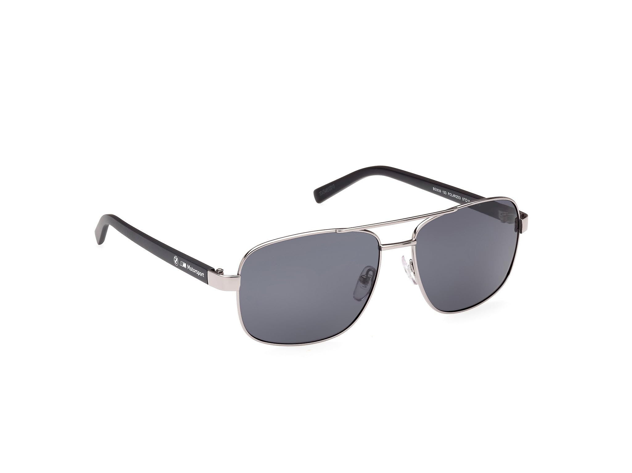 BMW MOTORSPORT Herren BMW M Motorsport BS0039, leichte, lässige Metall-Sonnenbrille, rechteckige Linsenform, polarisierte grüne Gläser, Mattes Palladium