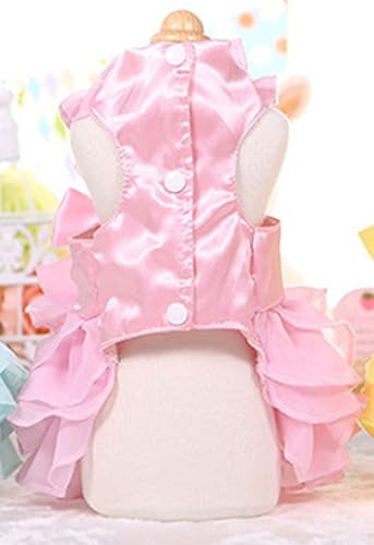 Miniatura 2 de Vestido de princesa de gasa para perros pequeños y pequeños, color rosa, talla M