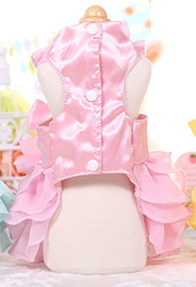 MaruPet Fashion Sweet Puppy Dog Chiffon Princess Dress for EXTRAL Small and Small Dog Pink S — view 2
