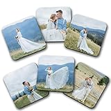 HB Art Design Upload 6 Different Photo Custom Coaster Print Set of 6 Matte Hardboard Personalized Photo Collage Picture Photo Prints Personalized Gifts Decorations