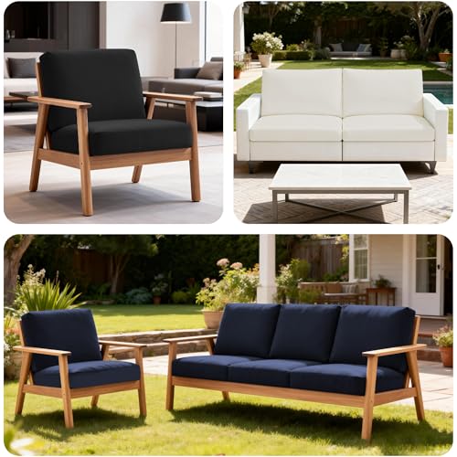 Image of BIETYONE 4Pcs Patio Stretch Cushion Covers,Outdoor Sofa Replacement Cover Slipcovers for Patio Furniture Cushion Covers, Washable Reusable Furniture Protector