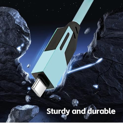 Image of 4-in-1 Fast Charging Cable 65W - USB & Type-C to Type-C /I Multi-Device Spring Coiled Charging Cable - Universal High-Speed Data Cable for iPhone, Android, iPad, Laptop & More