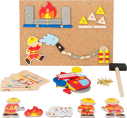 small foot Hämmerchenspiel "Feuerwehr" aus Holz, Korkboden mit Motiven der Feuerwehr zum Hämmern, ab 6 Jahren, 10581 – Bild 3