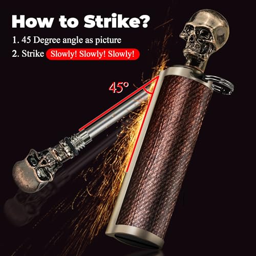 x-lighter Matchstick, Permanent Match Strike Set 10000 Times, Emergency fire Starters Waterproof Forever Lighter Dead Skull