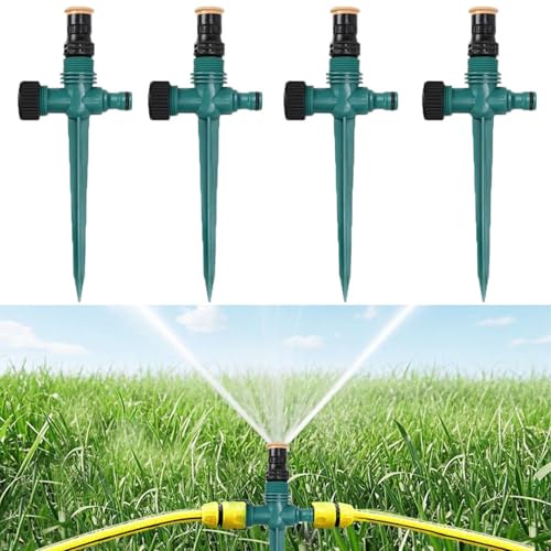 4pcs Aspersores de Riego Cesped, Aspersor Jardin, Aspersor de riego automático de 360°, aspersor de jardín, riego para jardín, césped, Plantas, riego