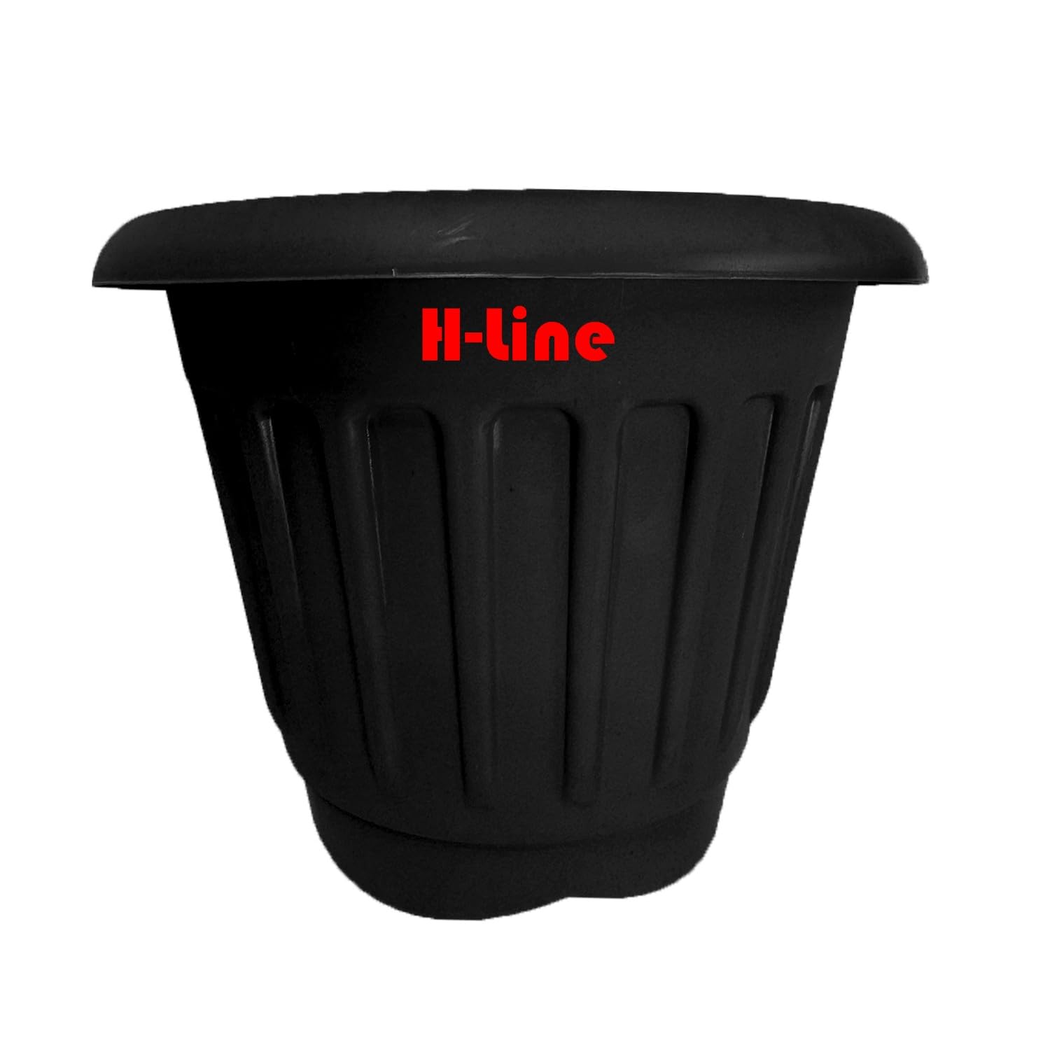 H-LINE Strong Plant Pot Flower Seed Pot Planter (Black, 30cm Round)