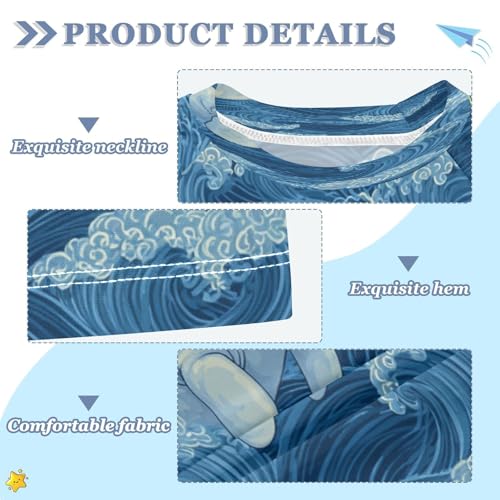 Boys Short Sleeve T-Shirts Manatee Sea Animal Rashguard Kids Swim Shirts Sun UPF 50+3