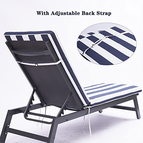 Kcelarec Set Of 2 Outdoor Chaise Lounge Cushion,Stylish Patio Lounge Chair Cushion (Stripe) #TOP3