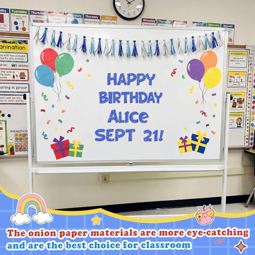 Image of Colarr 144 Pcs Glitter Bulletin Board Letters for Classroom Number Alphabet Punctuation Symbol Cutout 4'' Die-Cut Poster Letter with Adhesive Dot School Party Holiday Decor Display(Blue)